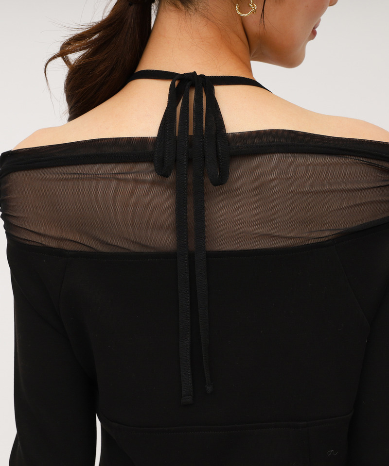 デコルテチュールドッキングタイトワンピース 詳細画像 ブラック 5