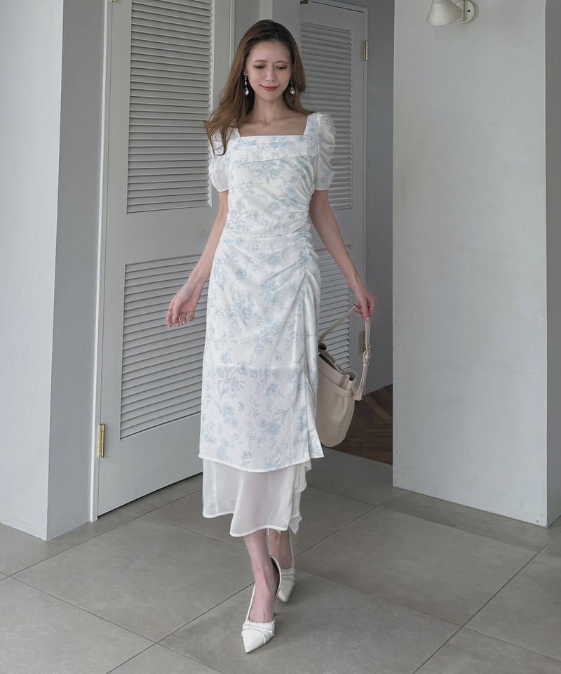 タックギャザーシアーレイヤードワンピース 詳細画像 その他 3