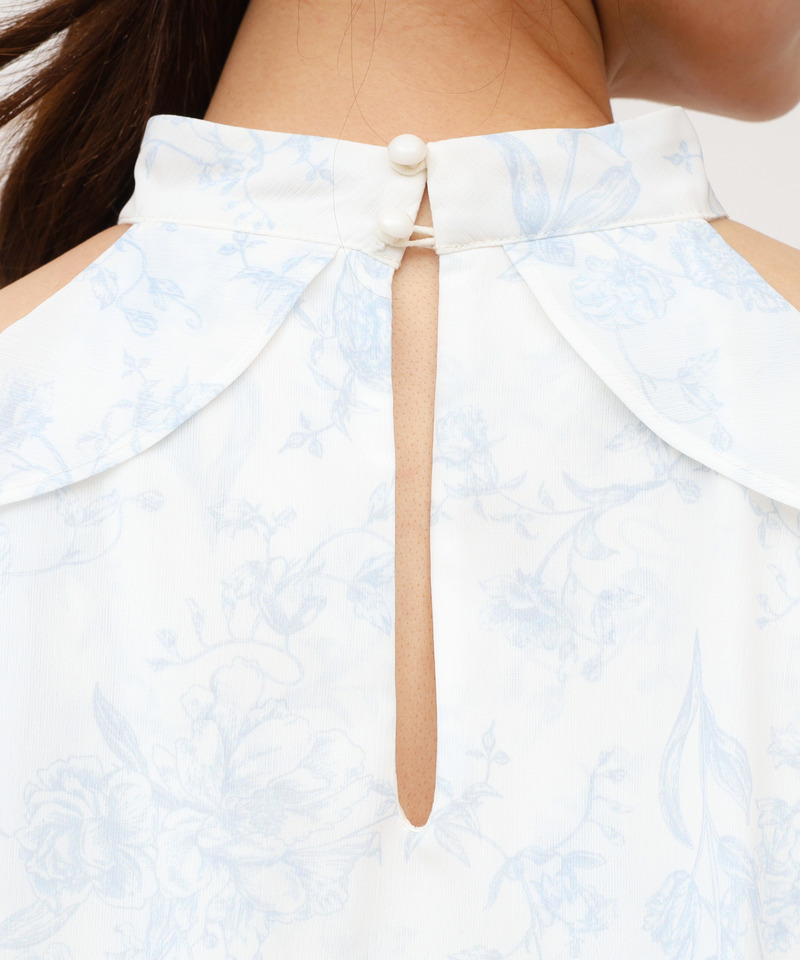 【ONLINE限定カラーあり】リボン付コールドショルダーブラウスセットアップ 詳細画像 その他 5