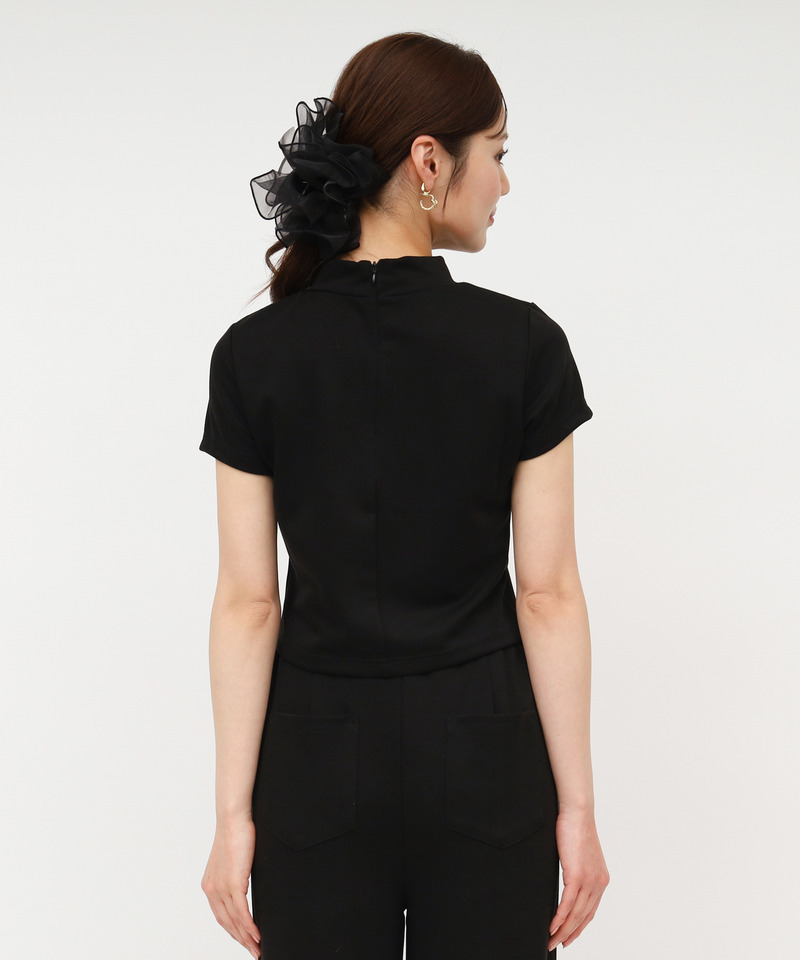 半袖プチハイカットトップス 詳細画像 ブラック 3