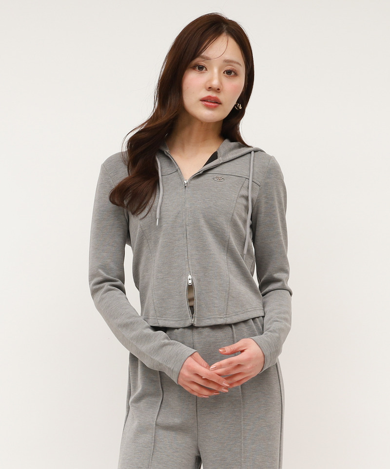 スリムフィットカットパーカー 詳細画像 グレー 1
