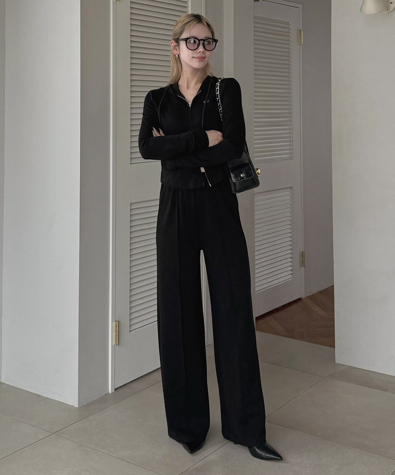 スリムフィットカットパーカー 詳細画像 ブラック 11