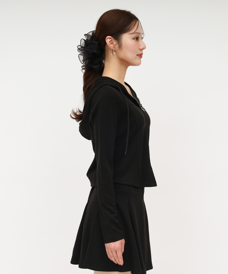 スリムフィットカットパーカー 詳細画像 ブラック 2