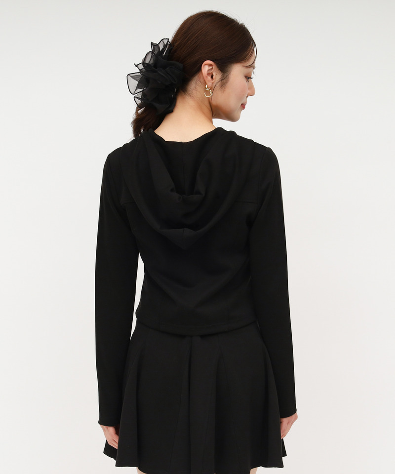 スリムフィットカットパーカー 詳細画像 ブラック 3