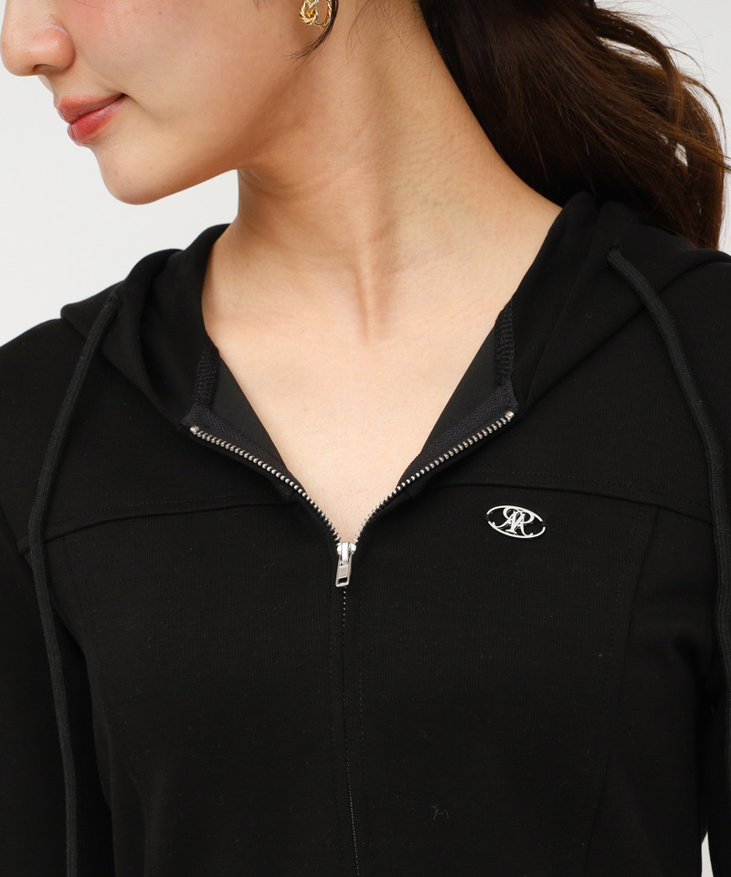 スリムフィットカットパーカー 詳細画像 ブラック 4