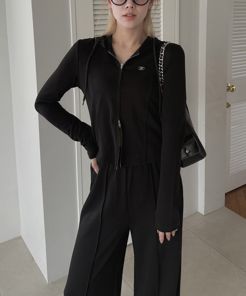 スリムフィットカットパーカー 詳細画像 ブラック 9