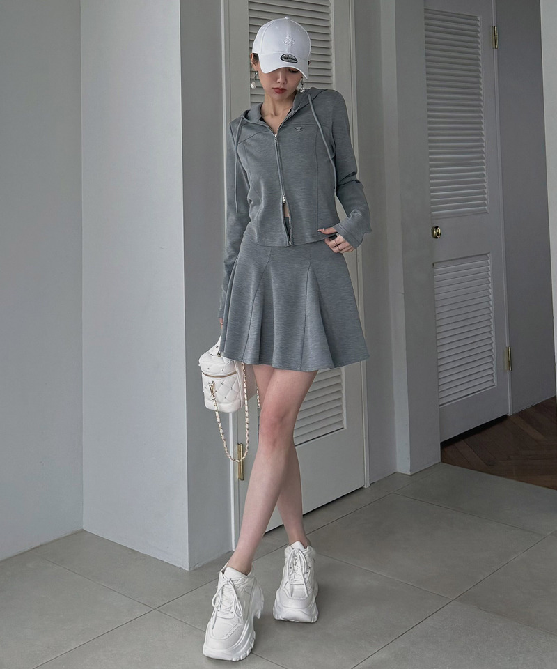 カットミニフレアスカート 詳細画像 グレー 3