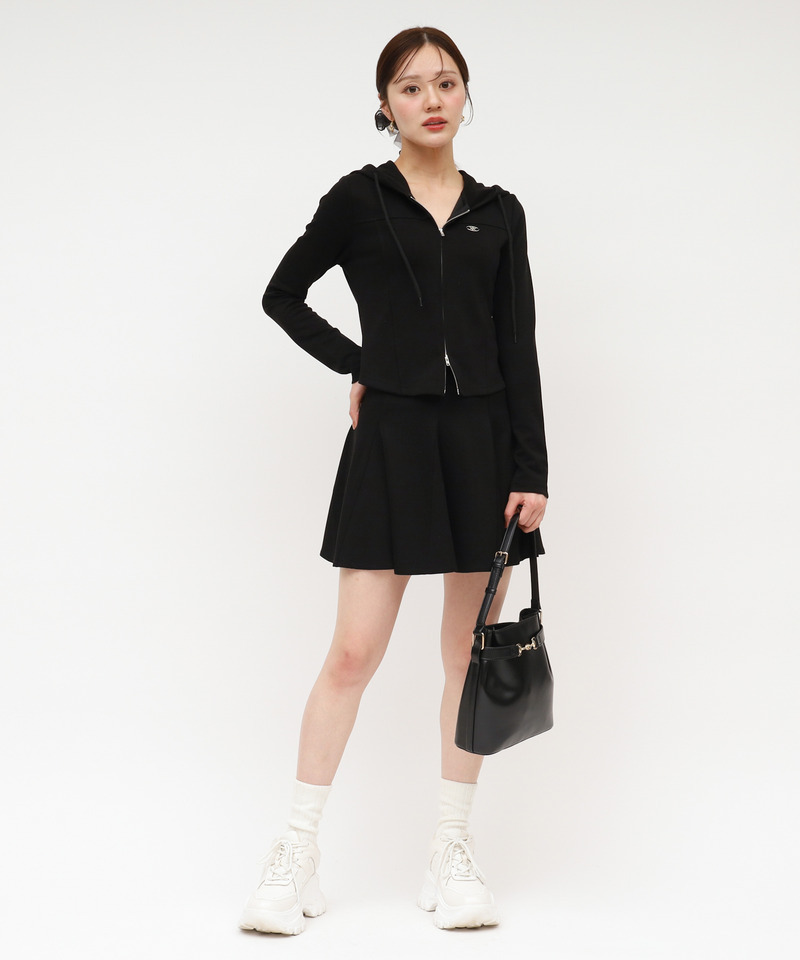 カットミニフレアスカート 詳細画像 ブラック 6