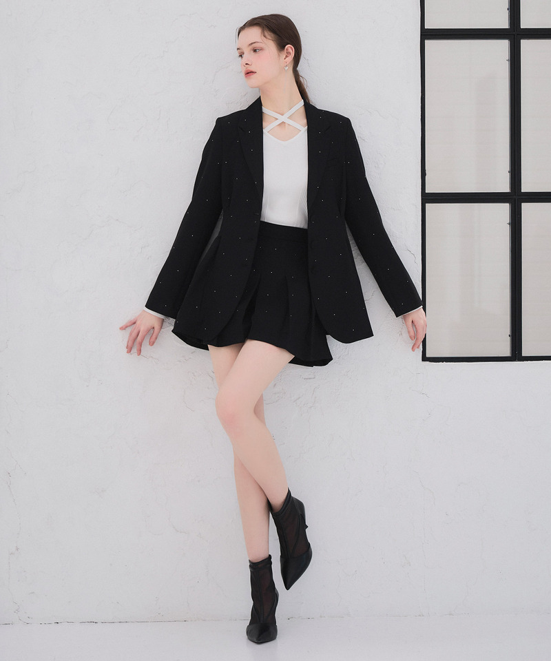 2wayクロスネックリブニットトップス 詳細画像 オフホワイト 4