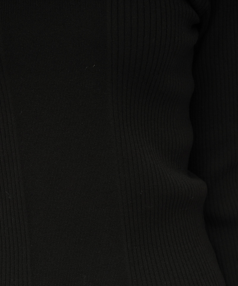 2wayクロスネックリブニットトップス 詳細画像 ブラック 7