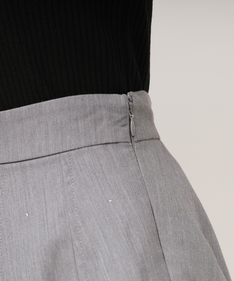 ラインストーンタックプリーツミニスカパン 詳細画像 グレー 6