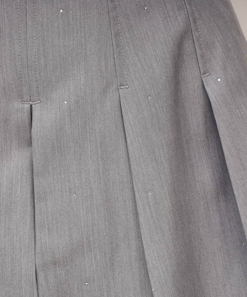 ラインストーンタックプリーツミニスカパン 詳細画像 グレー 7