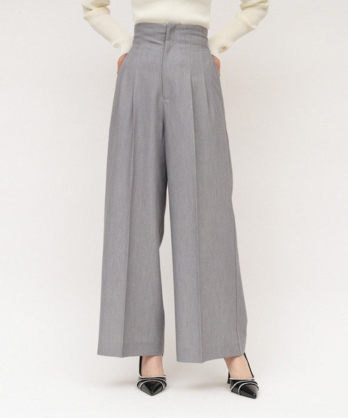 ラインストーンタックワイドパンツ 詳細画像