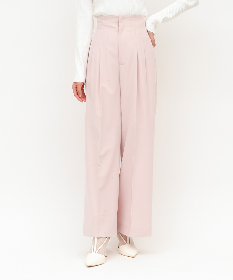 ラインストーンタックワイドパンツ 詳細画像 ピンク 2
