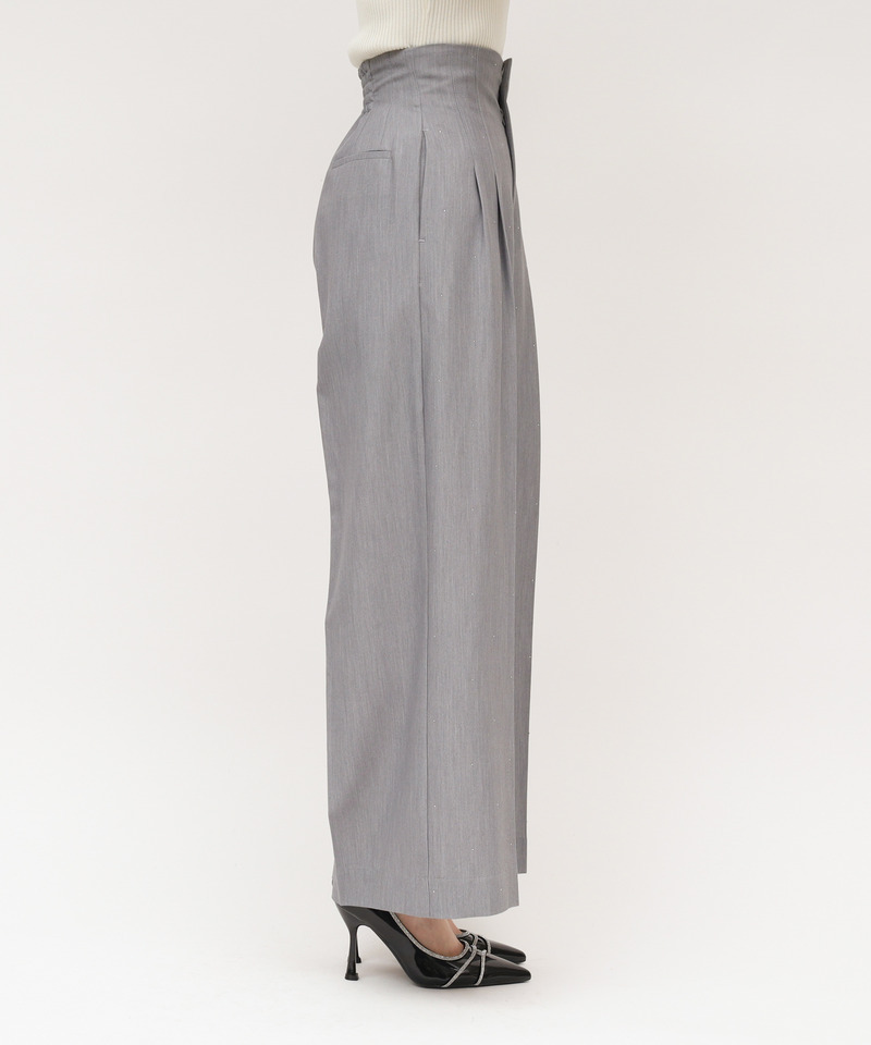 ラインストーンタックワイドパンツ 詳細画像 グレー 2