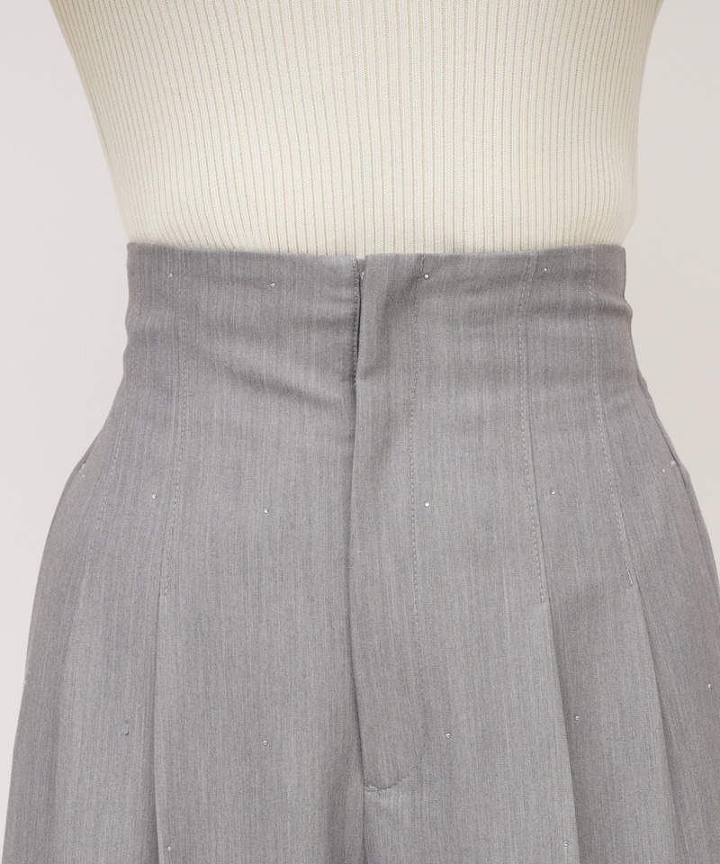 ラインストーンタックワイドパンツ 詳細画像 グレー 4