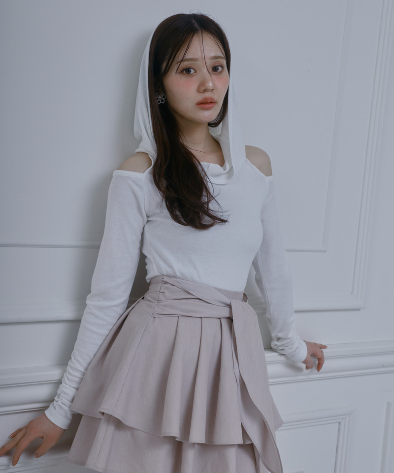 オフショルフーディーカットトップス 詳細画像 オフホワイト 1