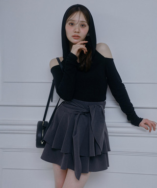 ティアードラッフルミニスカート