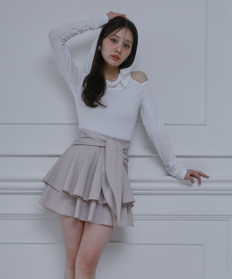 ティアードラッフルミニスカート 詳細画像 ベージュ 1