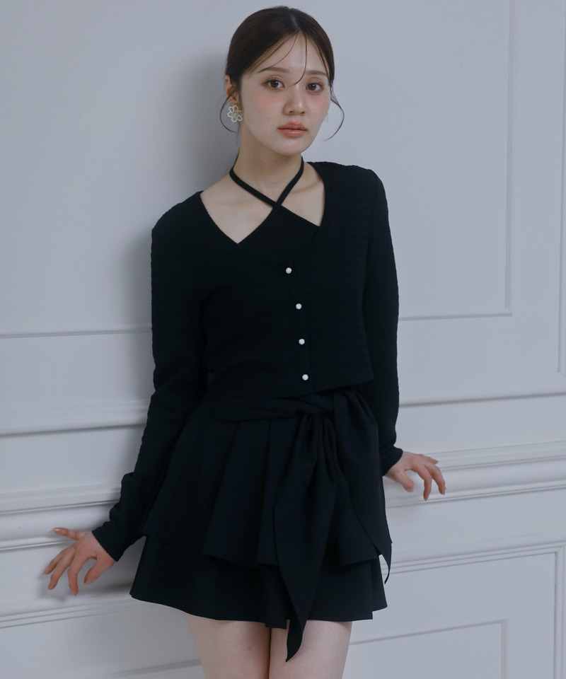 ティアードラッフルミニスカート 詳細画像 ブラック 1