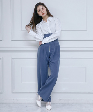 コルセット風2wayワイドパンツ