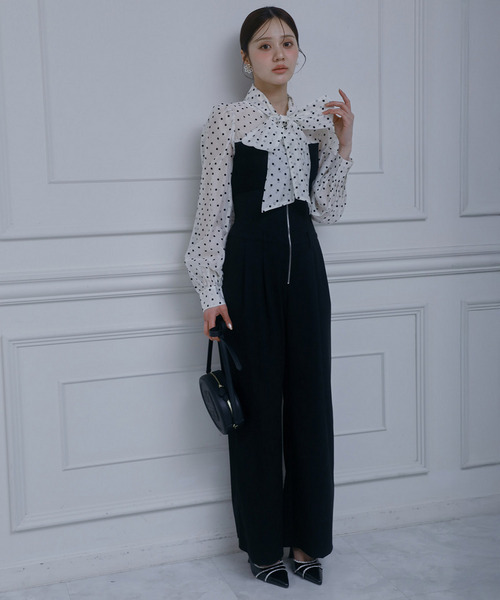 コルセット風2wayワイドパンツ 詳細画像