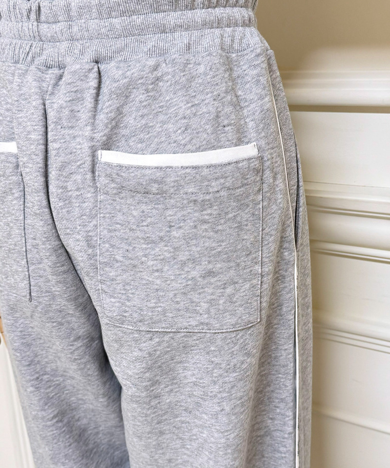 【ONLINE限定/丈が選べる】配色ロゴ裏毛パーカーセットアップ 詳細画像 グレー 12