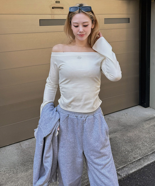 【ONLINE限定】ラインストーンロゴバックレースアップカットトップス 詳細画像