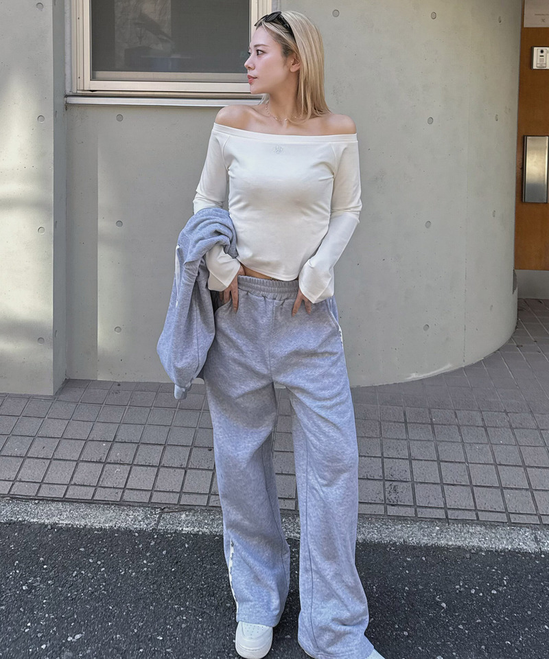 【ONLINE限定】ラインストーンロゴバックレースアップカットトップス 詳細画像 オフホワイト 2