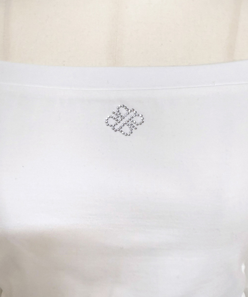 【ONLINE限定】ラインストーンロゴバックレースアップカットトップス 詳細画像 オフホワイト 7