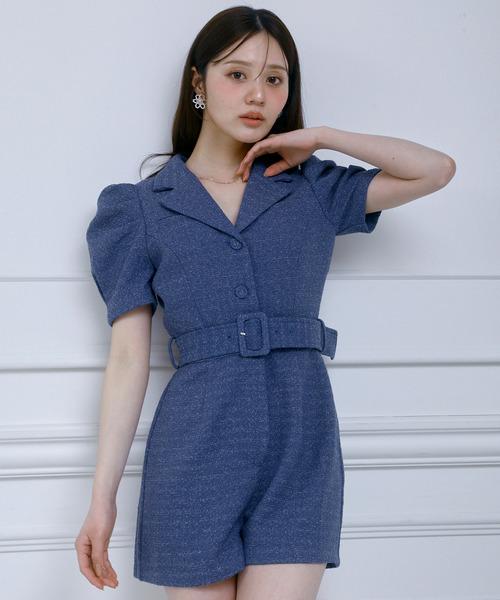 【ONLINE限定カラーあり】ツイードテーラーコンビネゾン