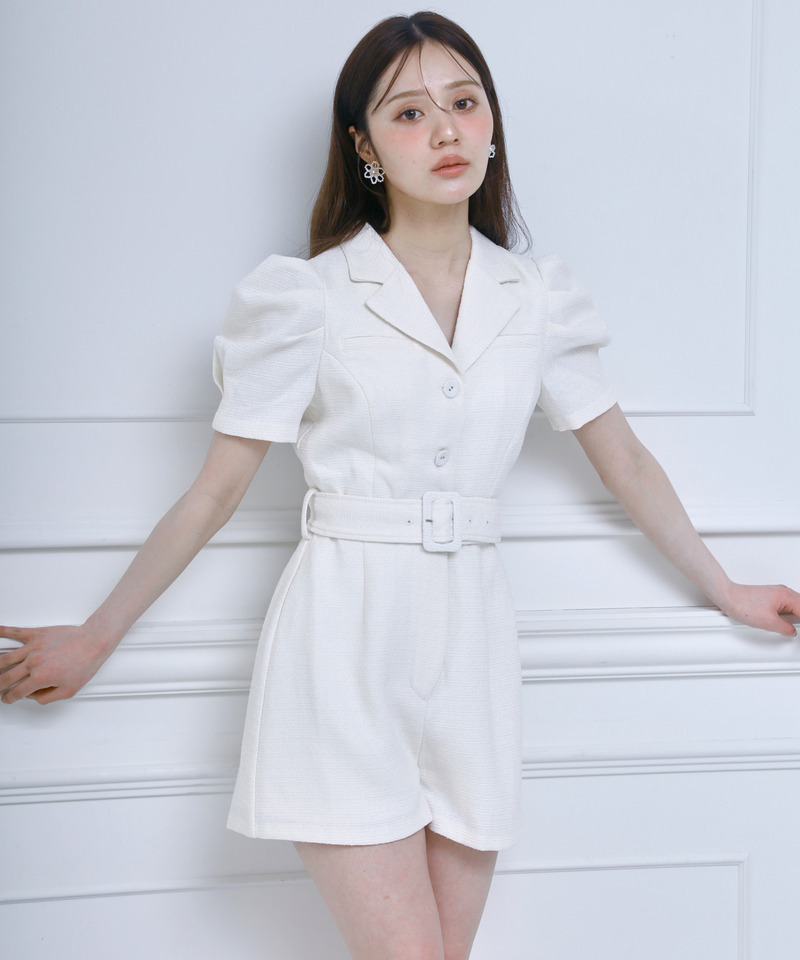 【ONLINE限定カラーあり】ツイードテーラーコンビネゾン 詳細画像 オフホワイト 1