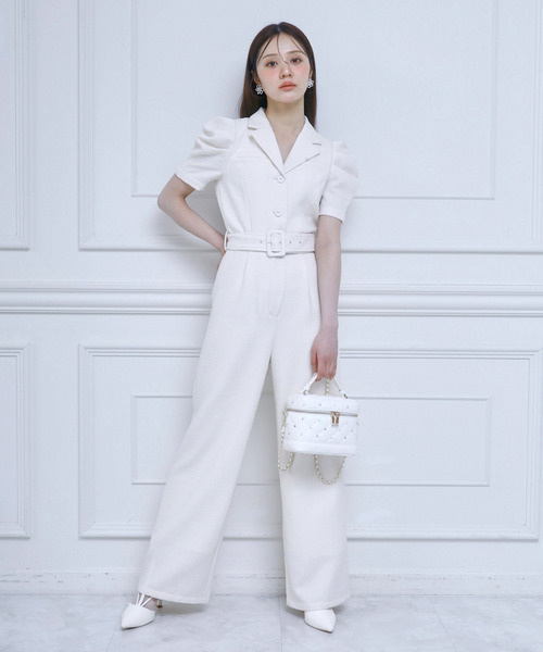 【ONLINE限定カラーあり/丈が選べる】ツイードテーラーオールインワン