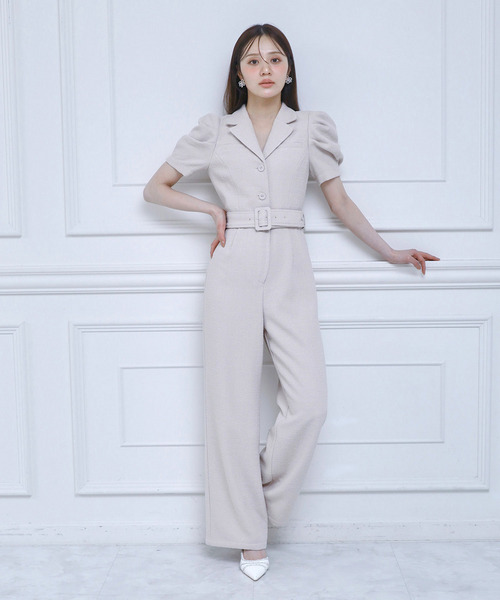 【ONLINE限定カラーあり/丈が選べる】ツイードテーラーオールインワン