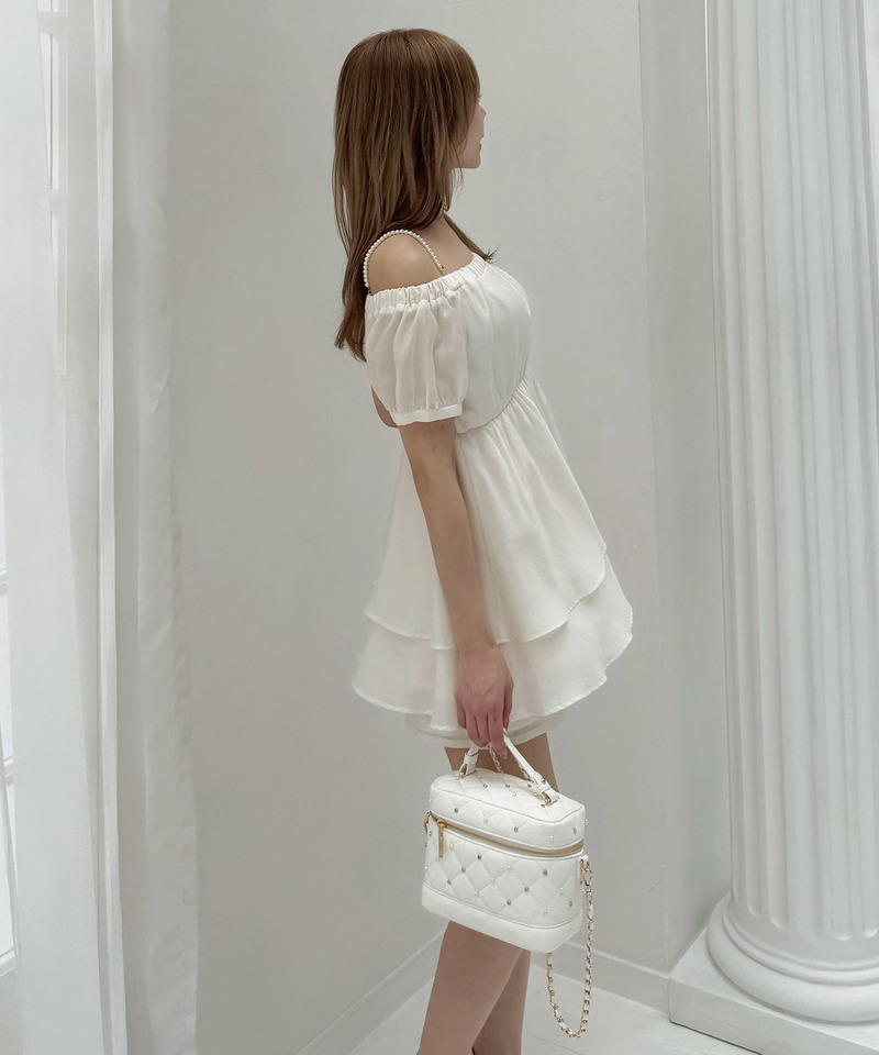 パールストラップラッフルブラウスセットアップ 詳細画像 オフホワイト 5