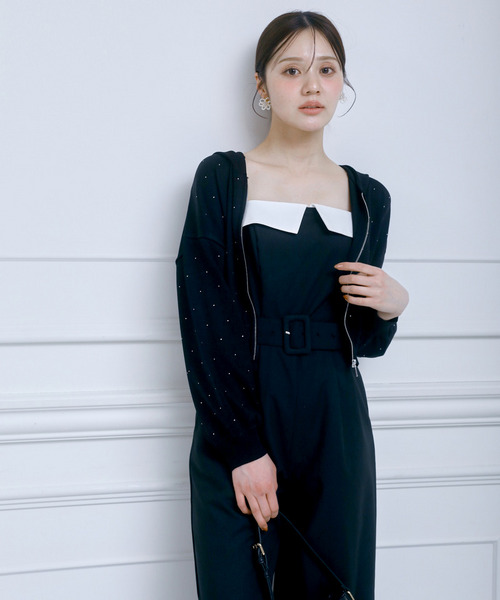 プチビジューニットパーカー 詳細画像