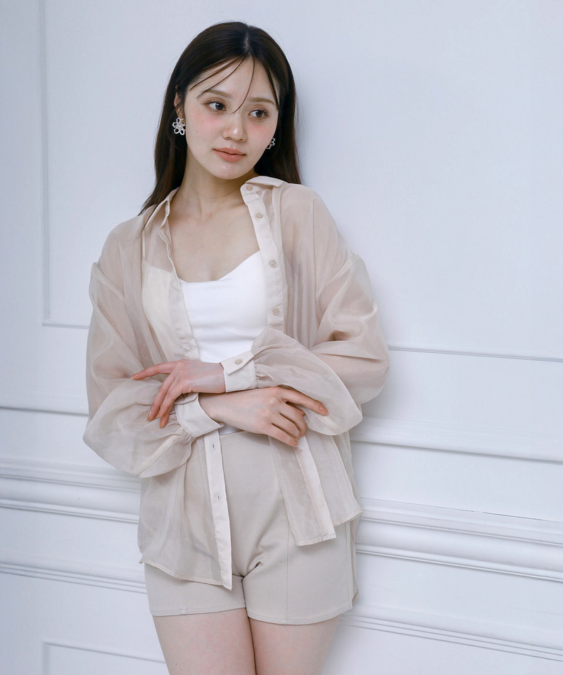 ルーズシアーシャツ 詳細画像 ベージュ 1