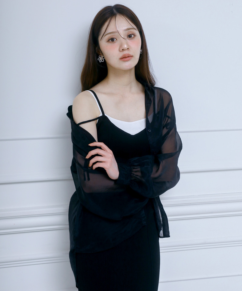 ルーズシアーシャツ 詳細画像 ブラック 1