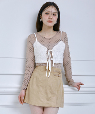 バックル付スウェードスカパン