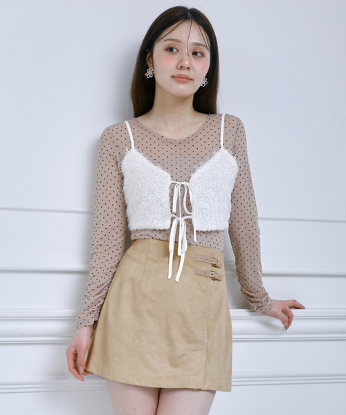 バックル付スウェードスカパン