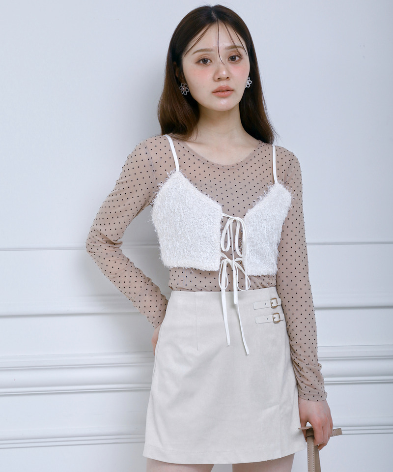 バックル付スウェードスカパン 詳細画像 オフホワイト 2