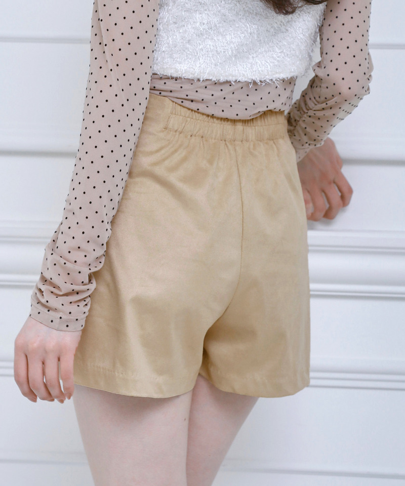 バックル付スウェードスカパン 詳細画像 キャメル 3