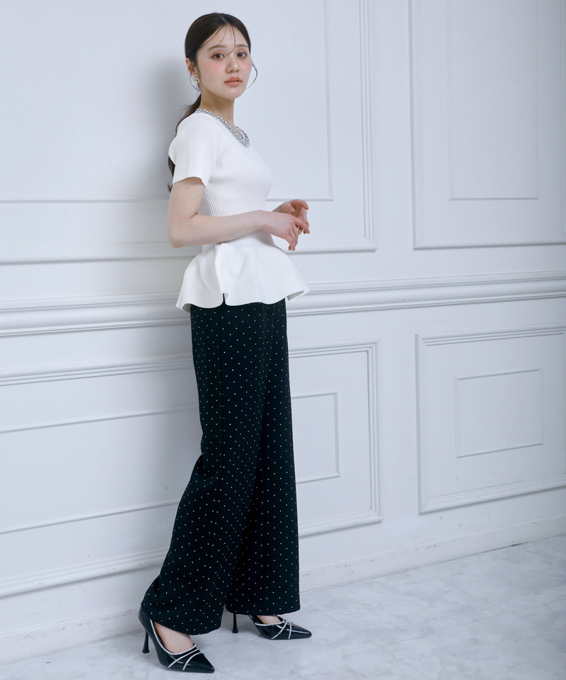 ドットワイドパンツ 詳細画像 ブラック 1