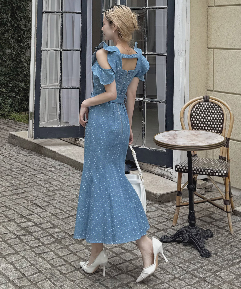 ハートボタンラッフルスリーブドットワンピース 詳細画像 ブリーチ 2