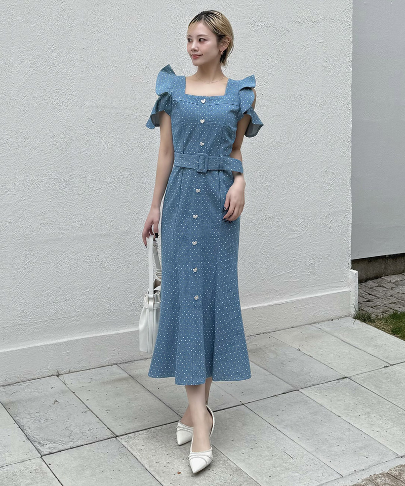 ハートボタンラッフルスリーブドットワンピース 詳細画像 ブリーチ 3