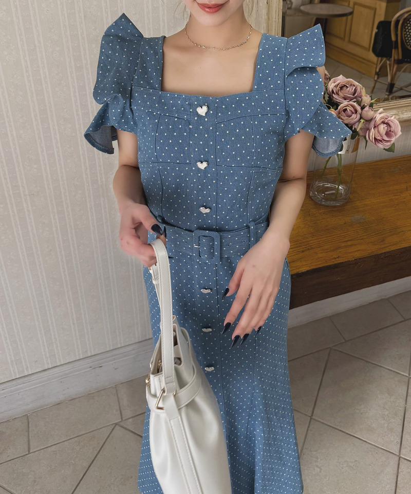 ハートボタンラッフルスリーブドットワンピース 詳細画像 ブリーチ 5