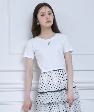 ロゴ刺しゅうコンパクトTシャツ