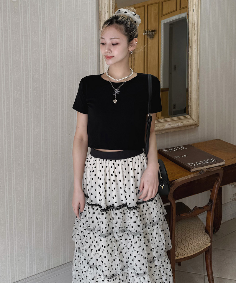 ロゴ刺しゅうコンパクトTシャツ 詳細画像 ブラック 2