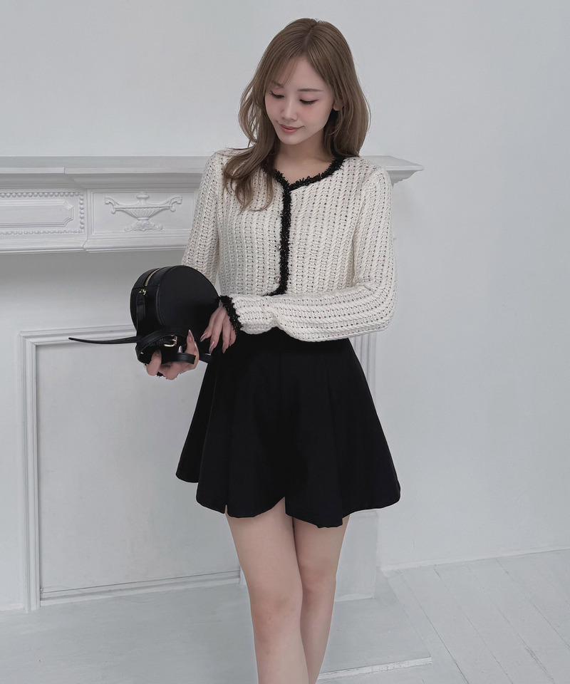 ハイウエストタックキュロット 詳細画像 ブラック 4