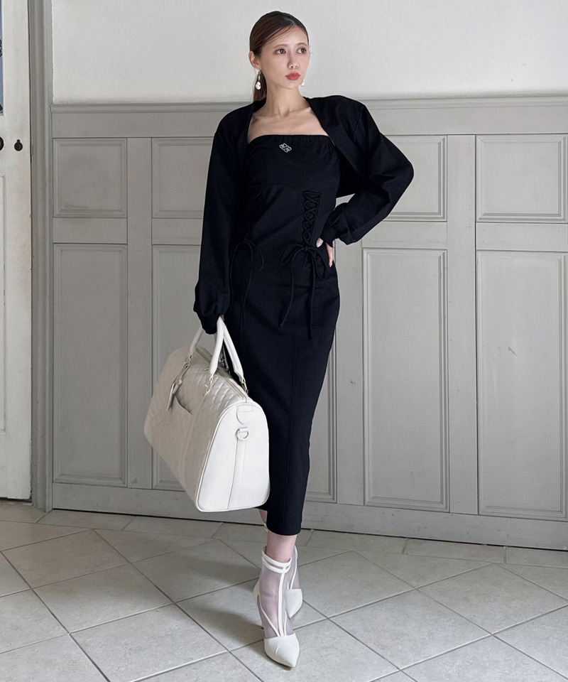 ベアタイトボレロアンサンブルワンピース 詳細画像 ブラック 2